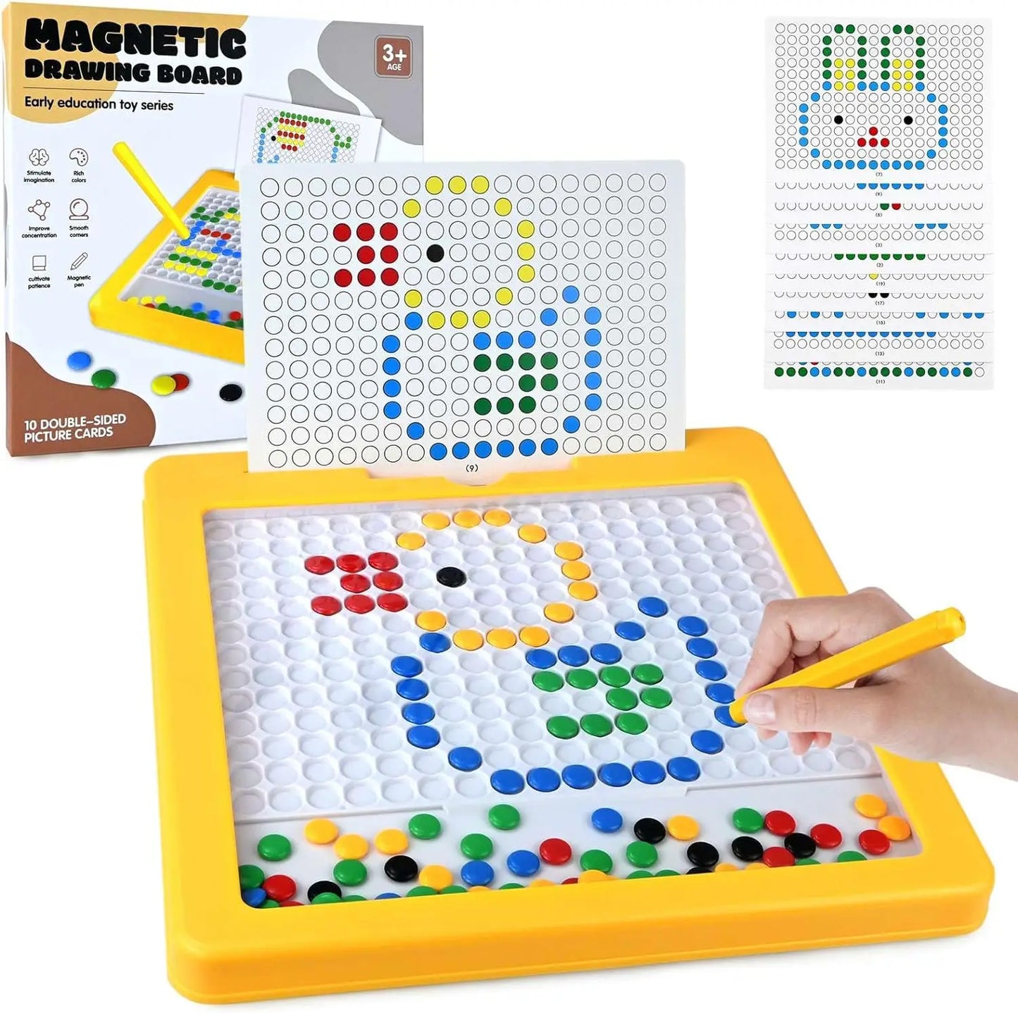 Magnetic Drawing Board for Toddlers Large Doodle Board with Magnet Pen Art Drawing Pad Preschool Montessori Toys for Kids Gift