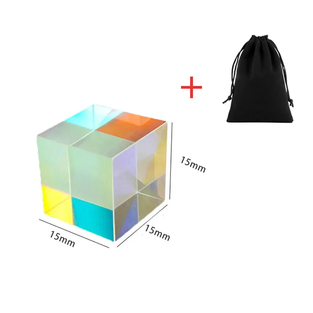 Optical Glass X-Cube Dichroic Cube Design Cube Prism RGB Combiner Splitter Educational Gift Class Physics Educational Toy