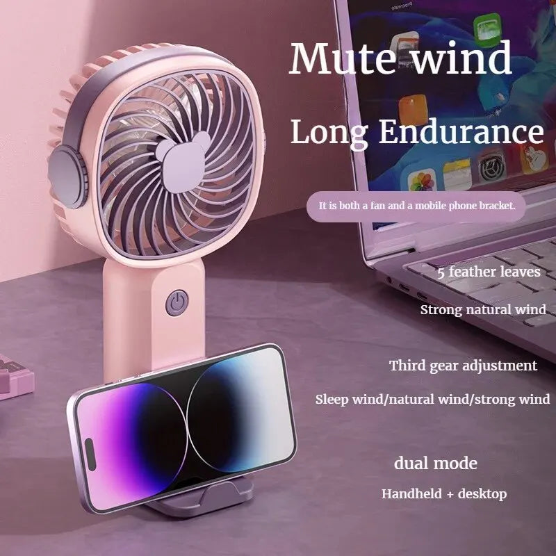 Mini USB Handheld Fan Multi-Functional Desktop with Stand Eectric Fan Students Outdoor Portable Portable Small Fan